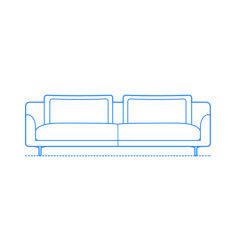 Furniture Couches Sofas Lecco 93 Inch Sofa Outline Svg Vector, Free Vectors File